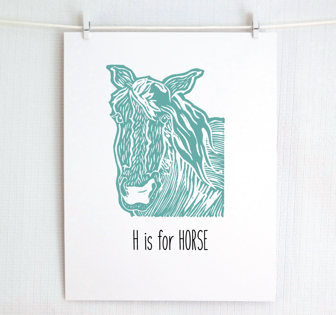 H is for Horse: Farm Alphabet Letter Print