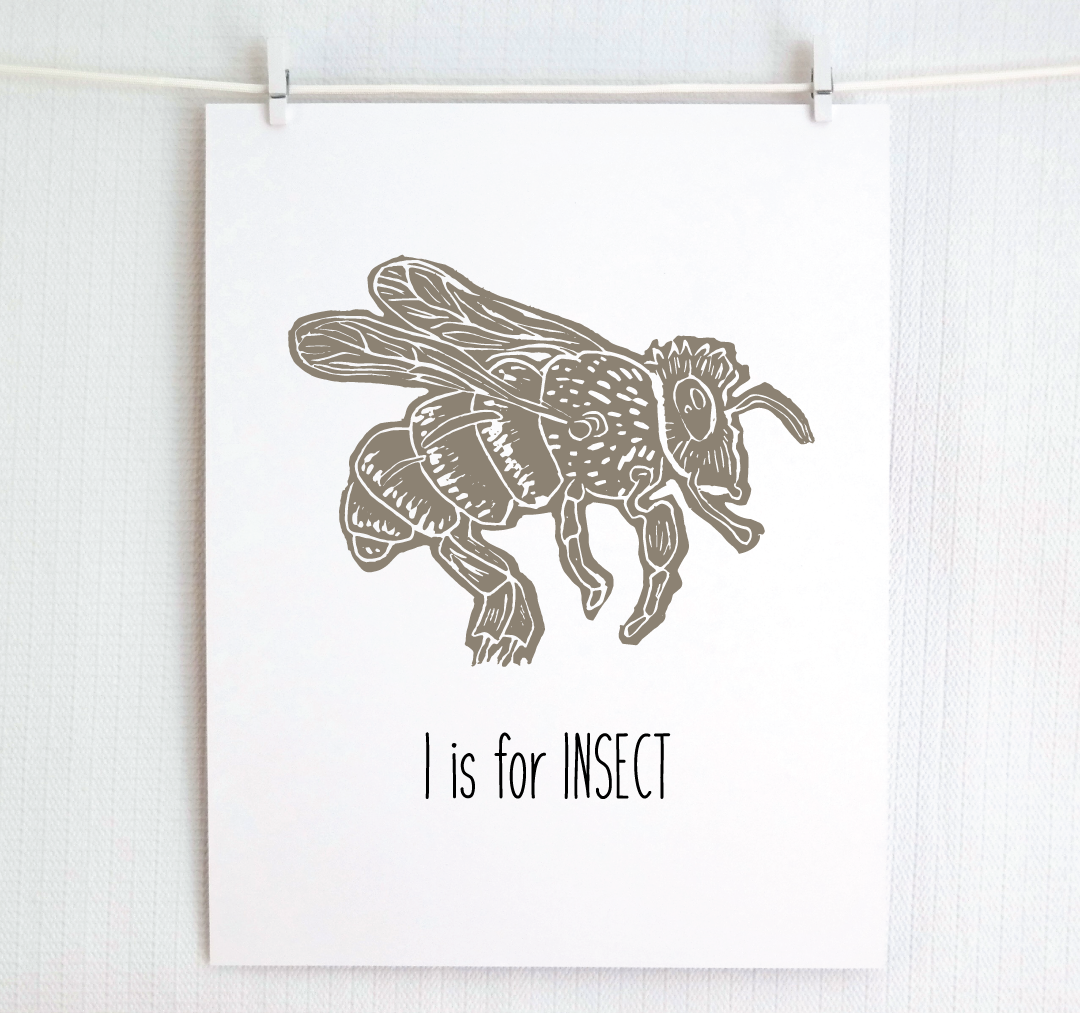 I is for Insect: Farm Alphabet Letter Print