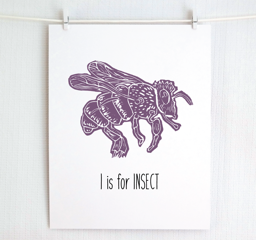 I is for Insect: Farm Alphabet Letter Print