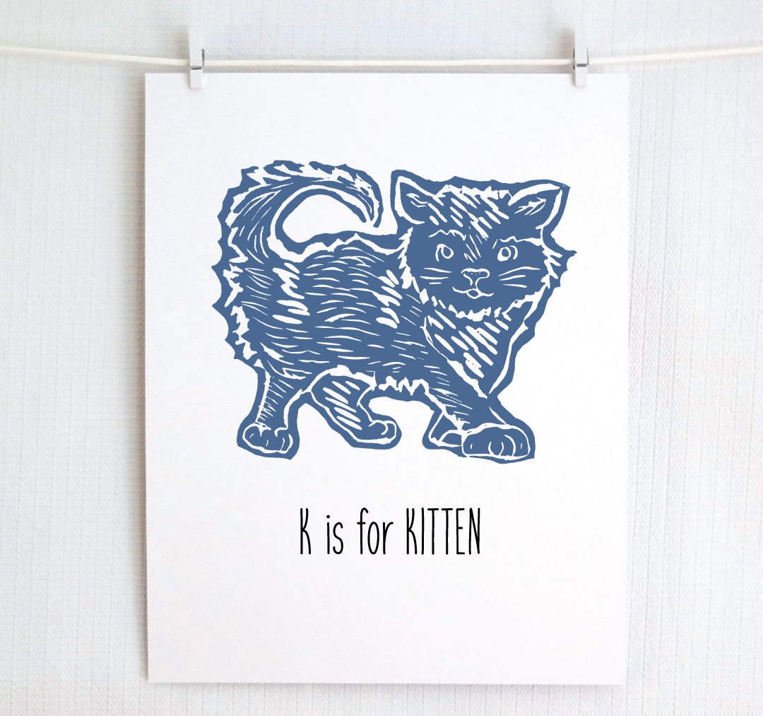 K is for Kitten: Farm Alphabet Letter Print