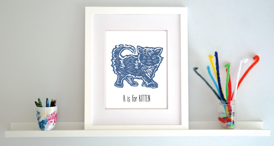 K is for Kitten: Farm Alphabet Letter Print
