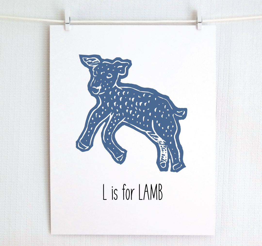 L is for Lamb: Farm Alphabet Letter Print