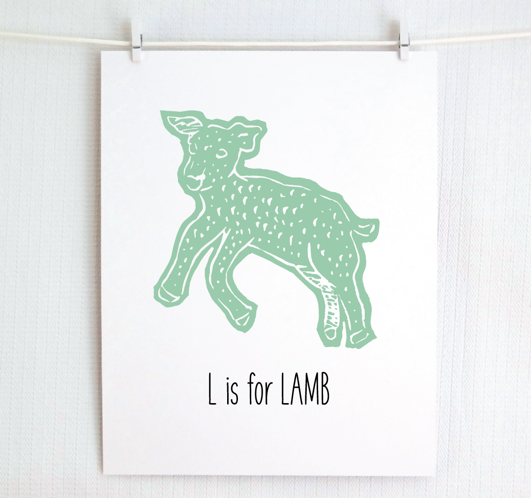 L is for Lamb: Farm Alphabet Letter Print