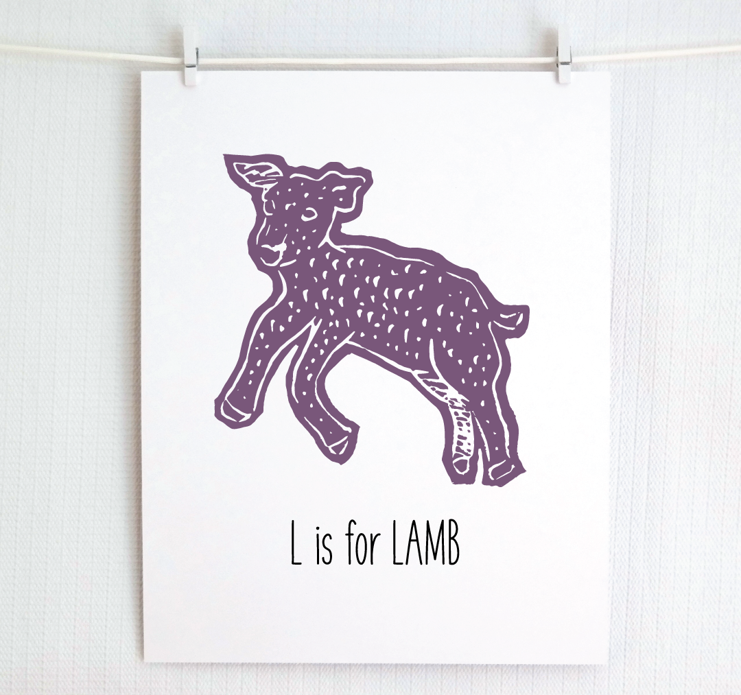 L is for Lamb: Farm Alphabet Letter Print