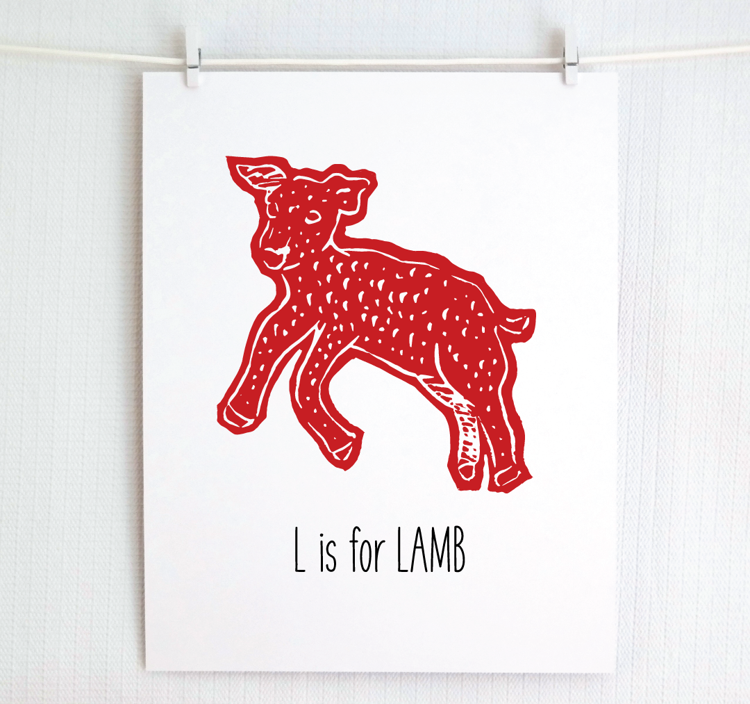 L is for Lamb: Farm Alphabet Letter Print