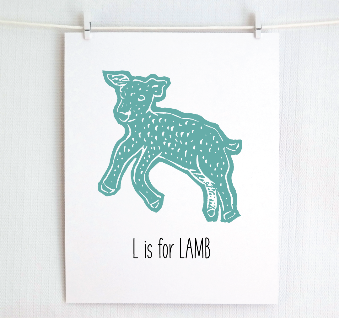 L is for Lamb: Farm Alphabet Letter Print