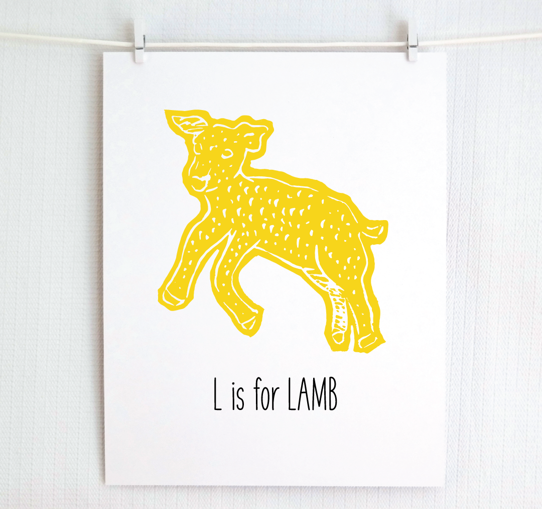 L is for Lamb: Farm Alphabet Letter Print