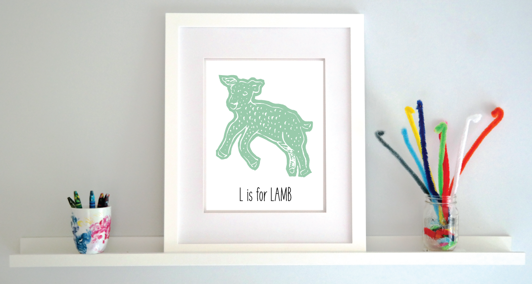 L is for Lamb: Farm Alphabet Letter Print