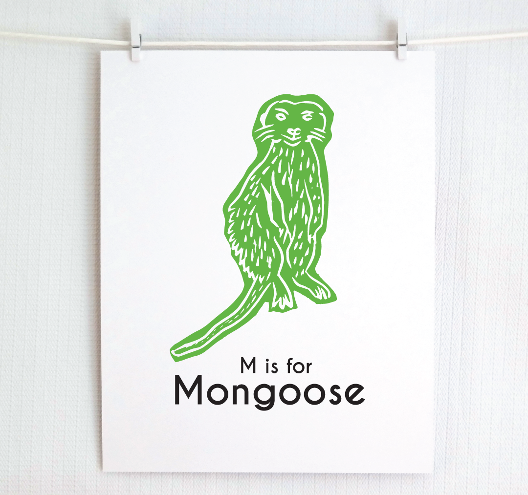 M is for Mongoose: Captivating Creatures Alphabet Letter Print