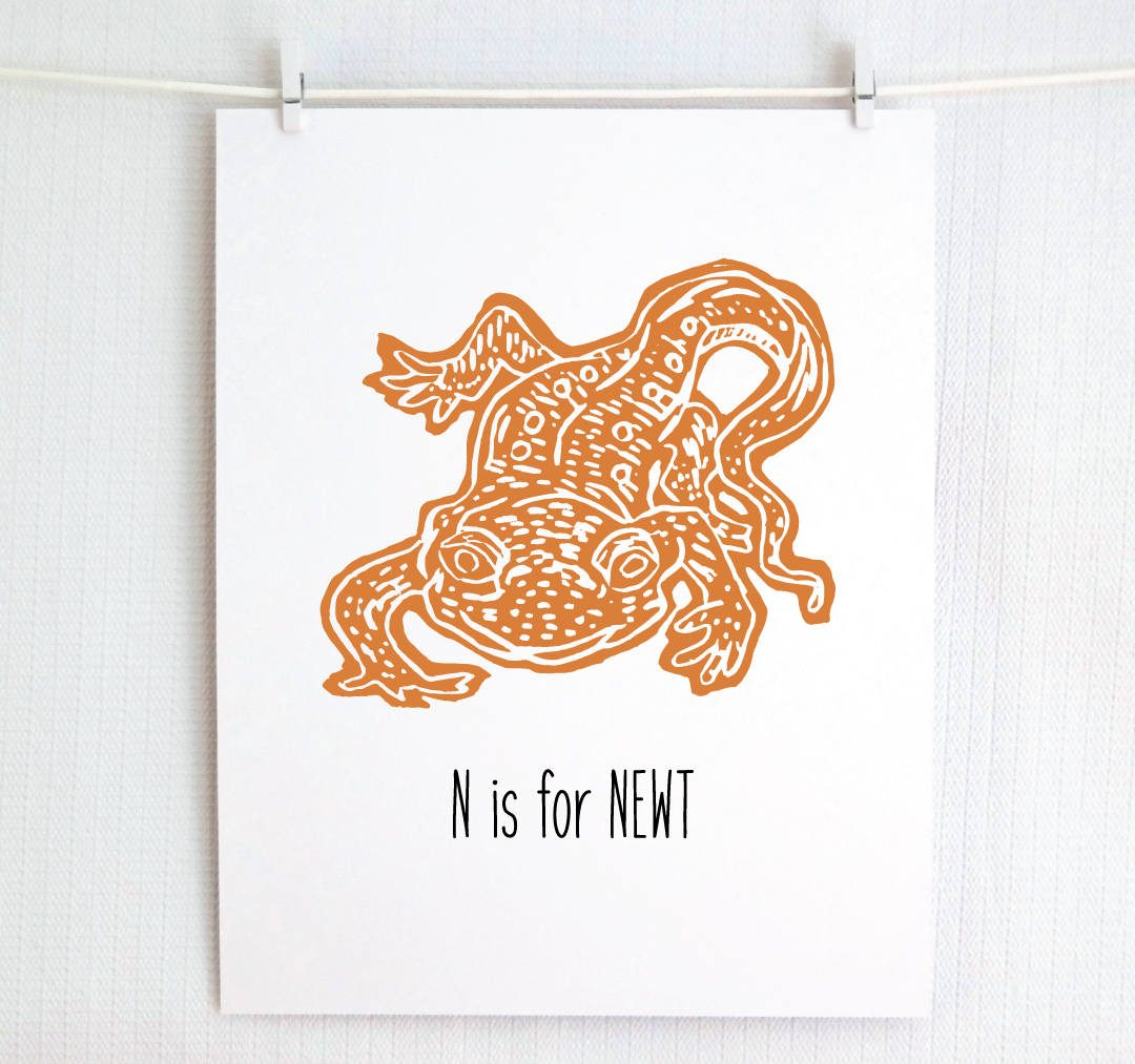 N is for Newt: Farm Alphabet Letter Print