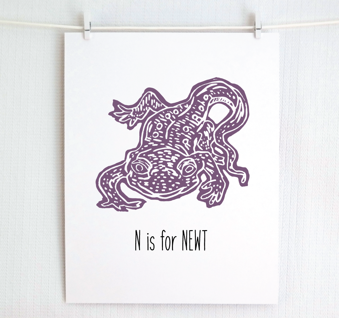 N is for Newt: Farm Alphabet Letter Print