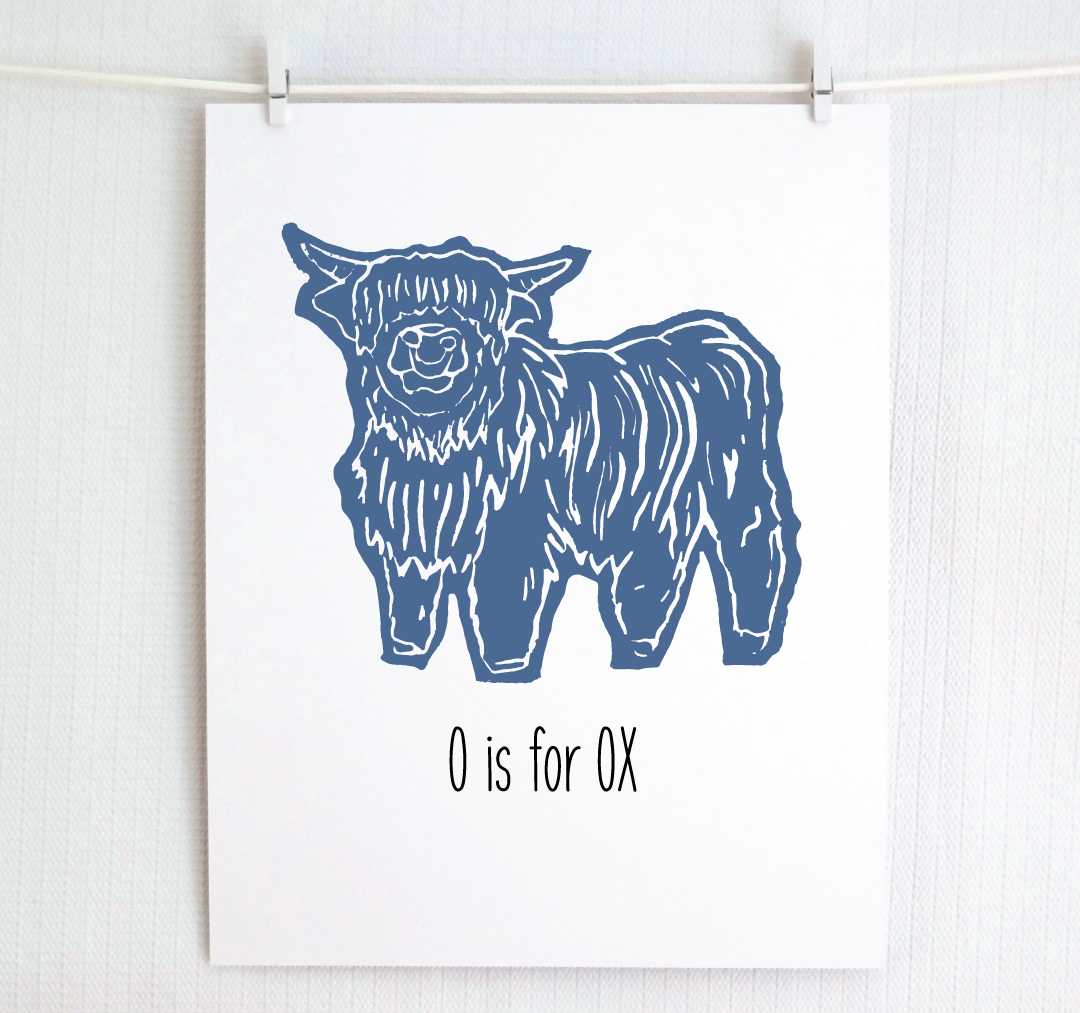 O is for Ox: Farm Alphabet Letter Print