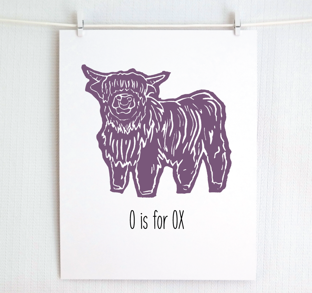 O is for Ox: Farm Alphabet Letter Print
