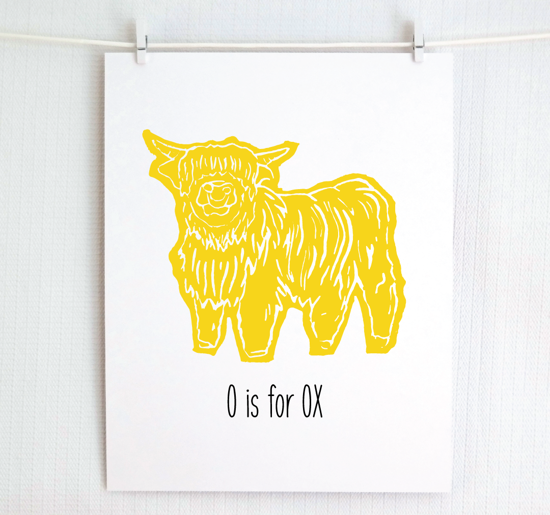 O is for Ox: Farm Alphabet Letter Print