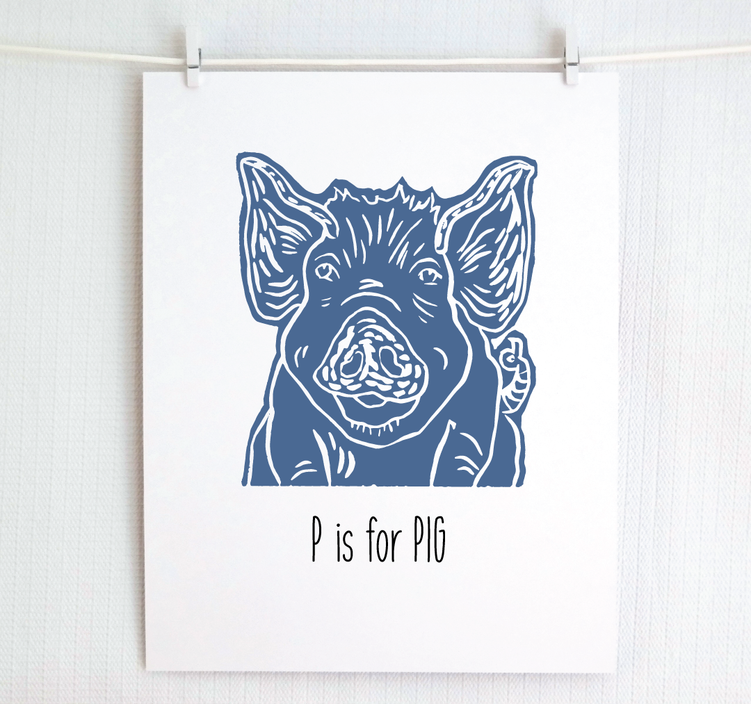 P is for Pig: Farm Alphabet Letter Print