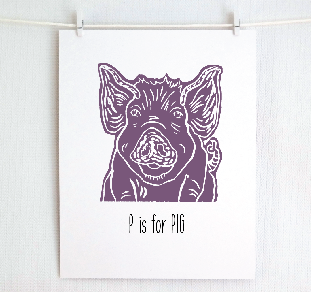 P is for Pig: Farm Alphabet Letter Print
