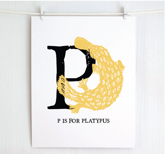 P is for Platypus Illustrated Print