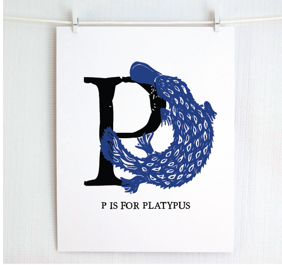 P is for Platypus Illustrated Print