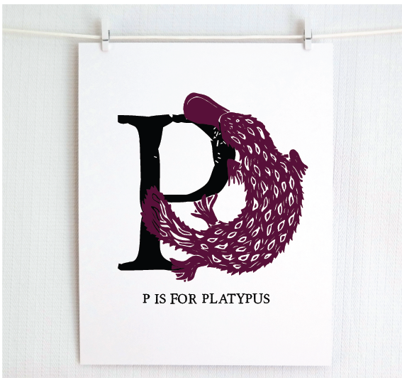 P is for Platypus Illustrated Print
