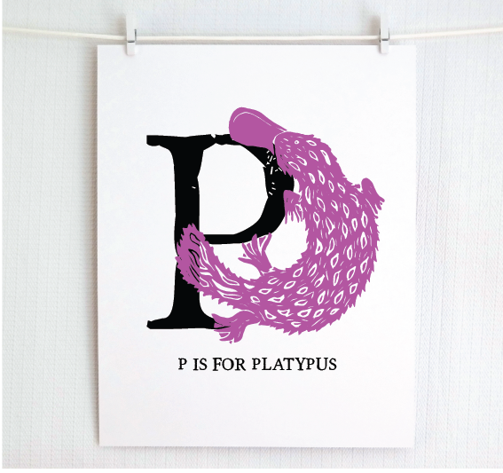 P is for Platypus Illustrated Print