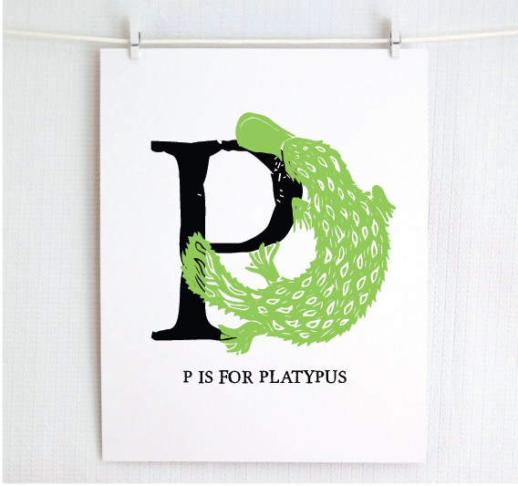 P is for Platypus Illustrated Print