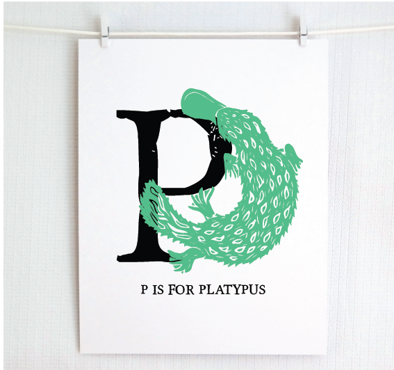 P is for Platypus Illustrated Print