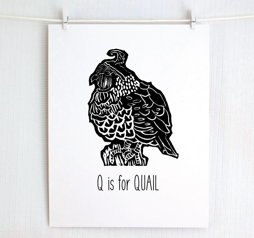 Q is for Quail: Farm Alphabet Letter Print