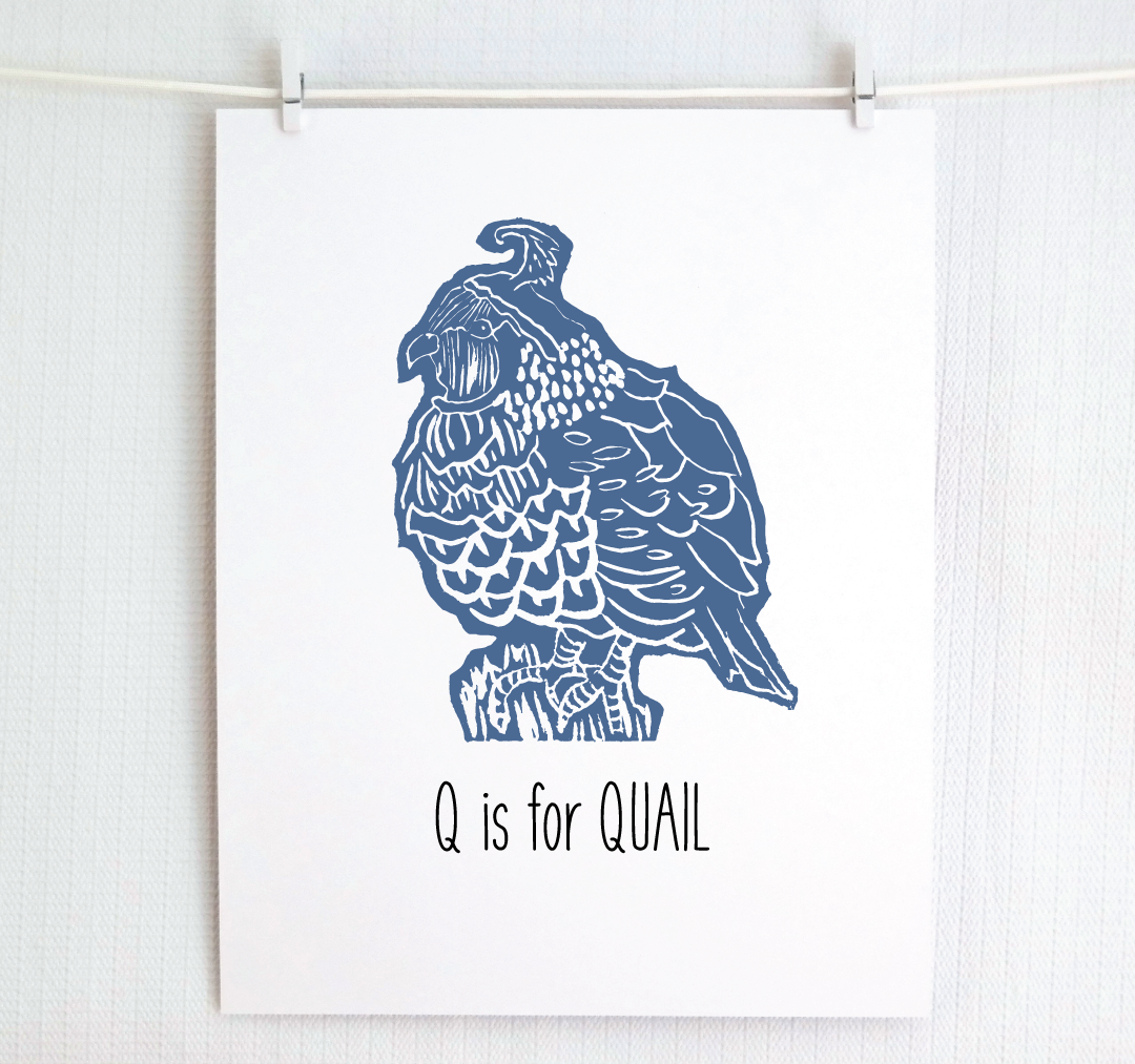Q is for Quail: Farm Alphabet Letter Print