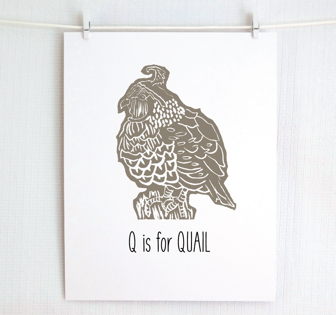 Q is for Quail: Farm Alphabet Letter Print