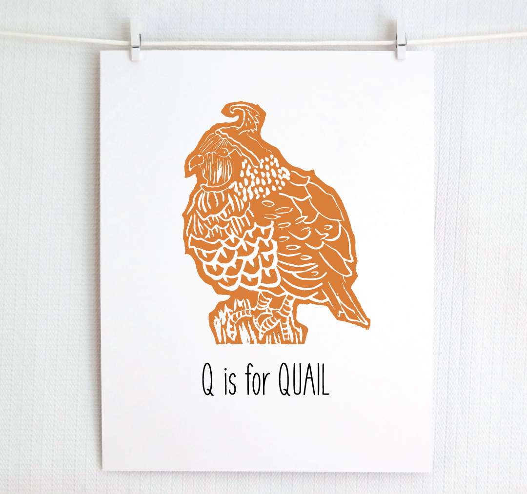 Q is for Quail: Farm Alphabet Letter Print
