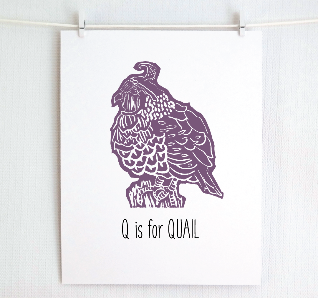 Q is for Quail: Farm Alphabet Letter Print