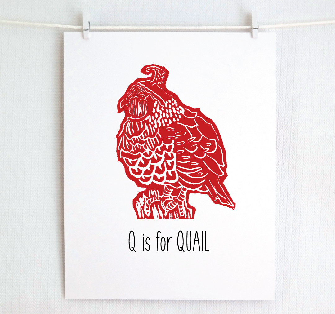Q is for Quail: Farm Alphabet Letter Print