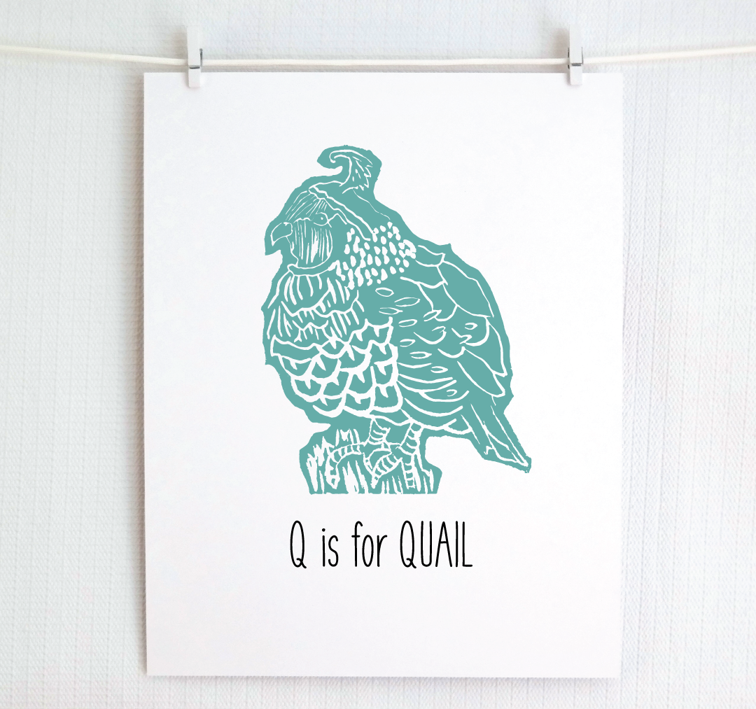 Q is for Quail: Farm Alphabet Letter Print