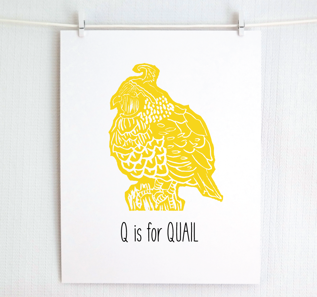 Q is for Quail: Farm Alphabet Letter Print