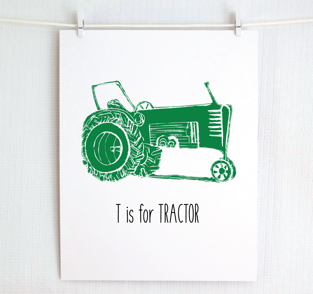 T is for Tractor: Farm Alphabet Letter Print
