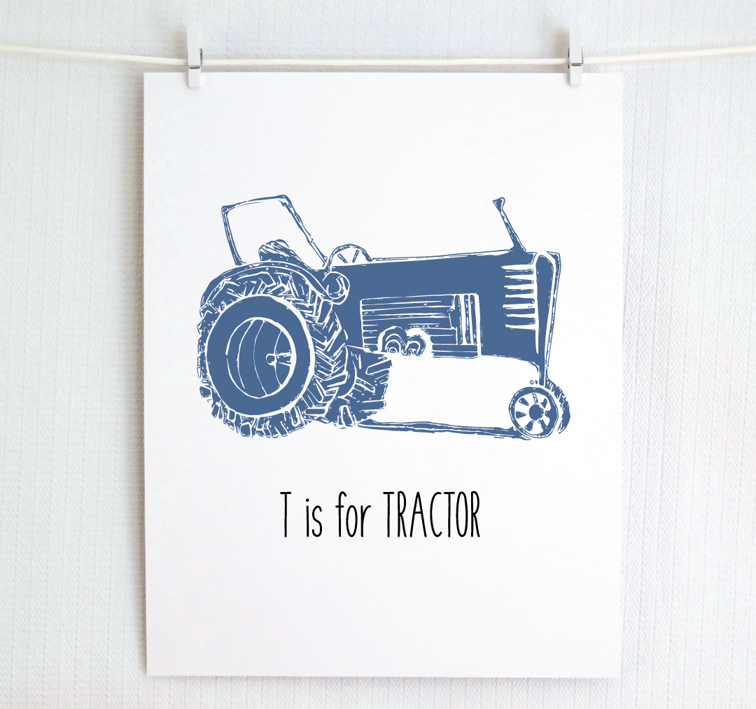 T is for Tractor: Farm Alphabet Letter Print