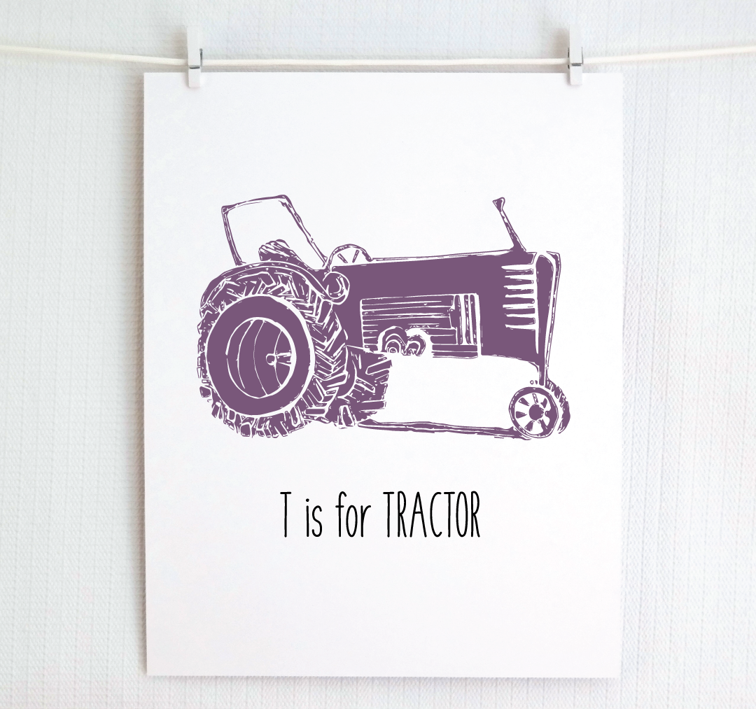 T is for Tractor: Farm Alphabet Letter Print