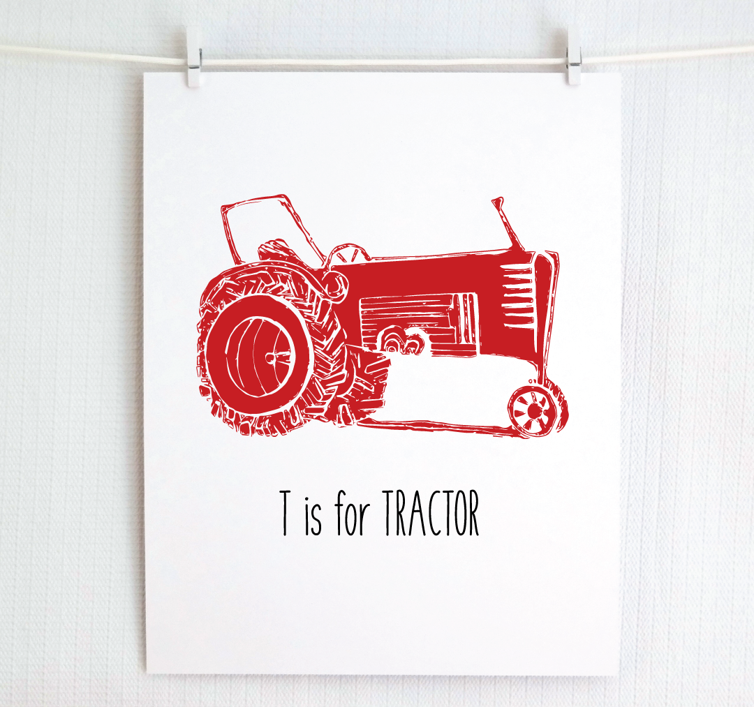 T is for Tractor: Farm Alphabet Letter Print