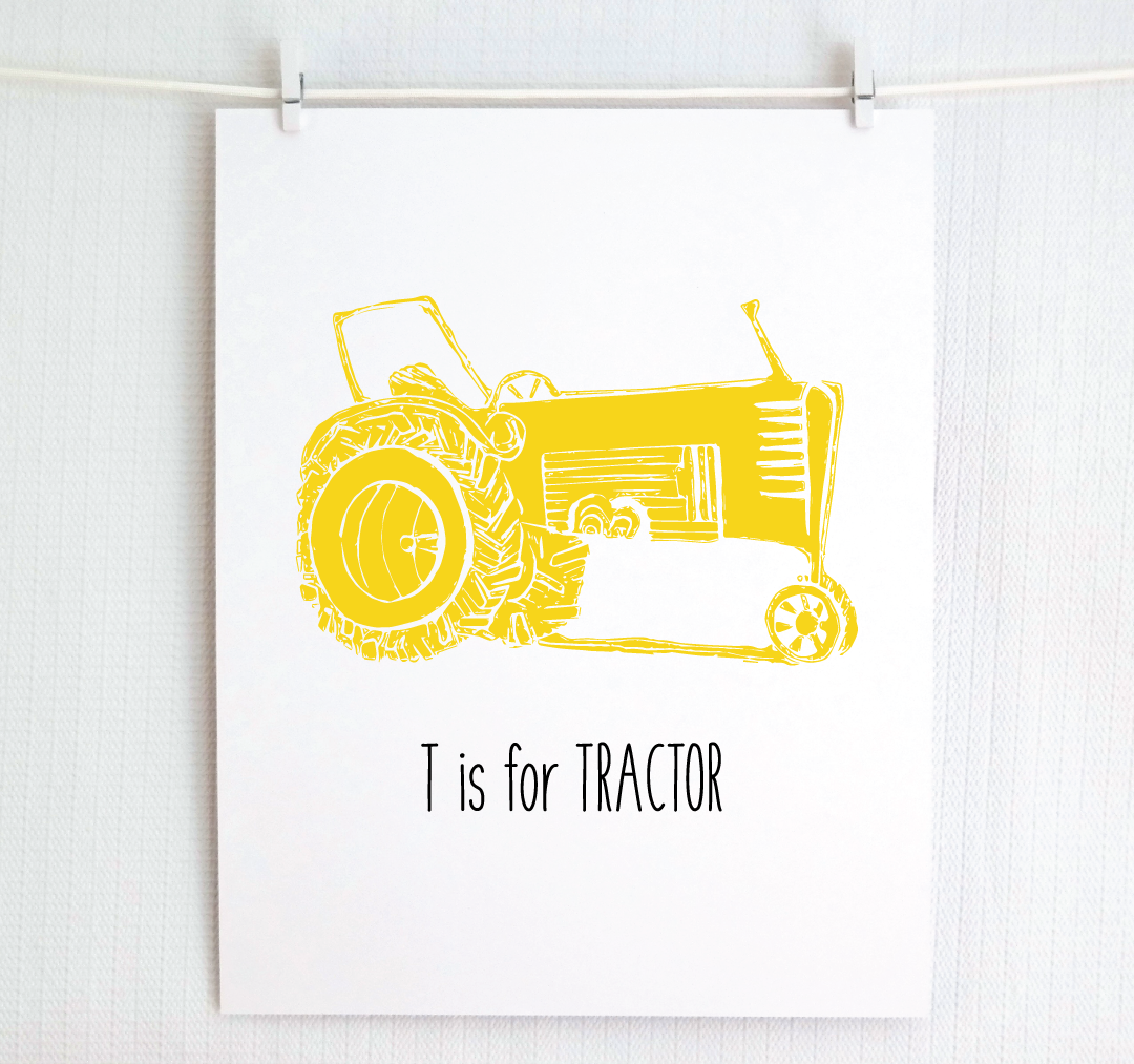 T is for Tractor: Farm Alphabet Letter Print