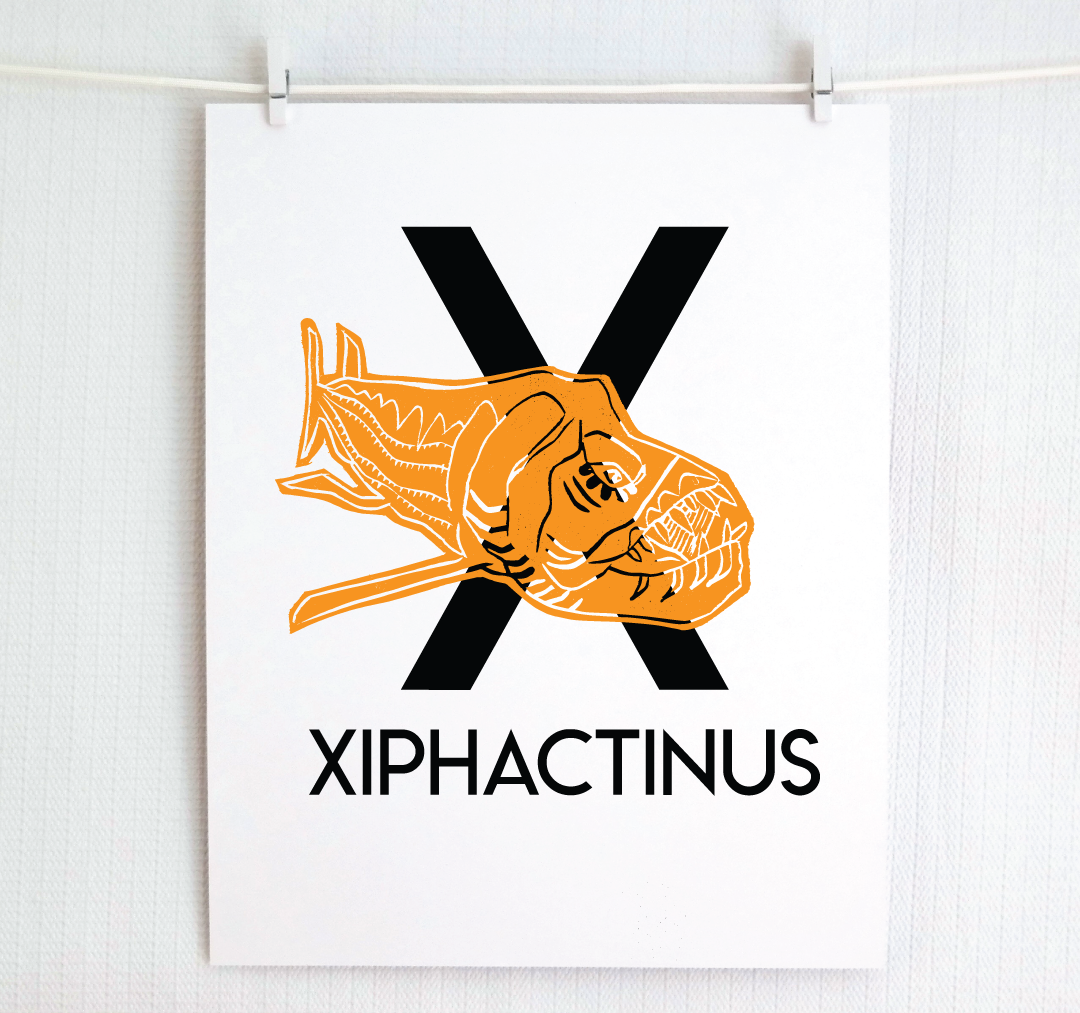 X is for Xiphactinus Illustrated Print