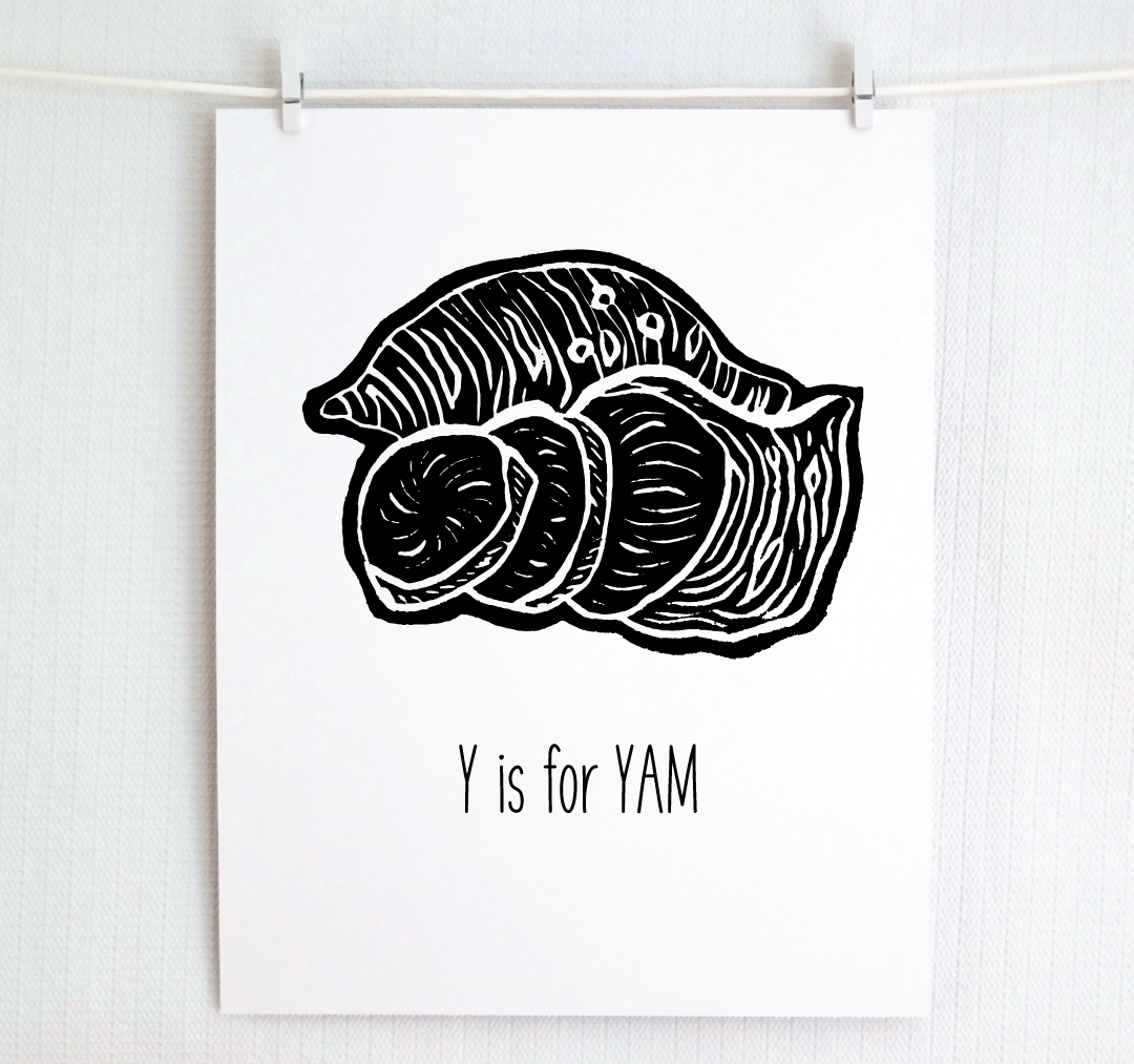 Y is for Yam: Farm Alphabet Letter Print