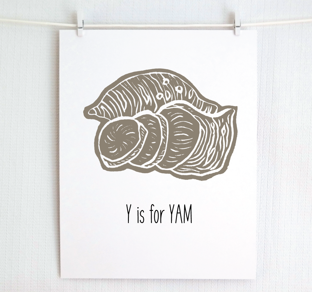 Y is for Yam: Farm Alphabet Letter Print