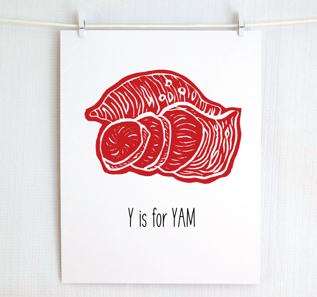 Y is for Yam: Farm Alphabet Letter Print