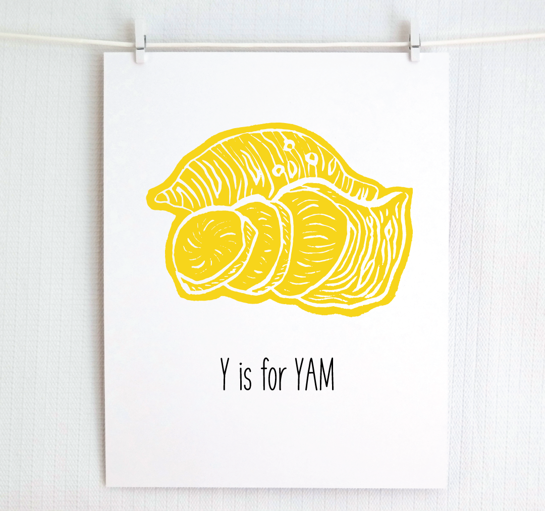 Y is for Yam: Farm Alphabet Letter Print
