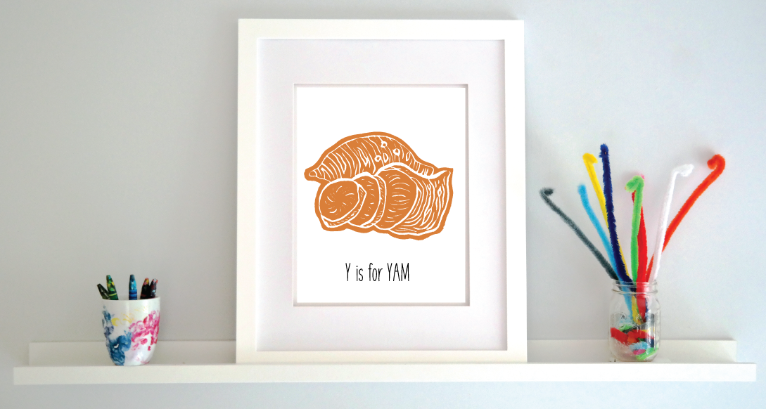 Y is for Yam: Farm Alphabet Letter Print