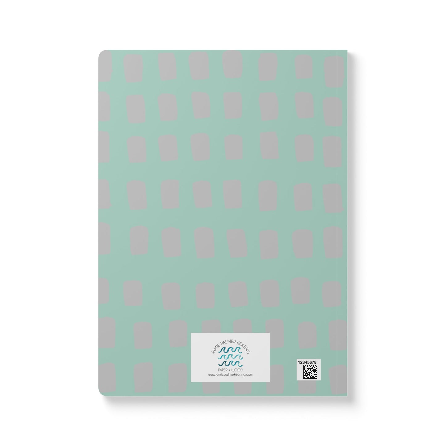 Back cover of journal with hand written letters in neon colors decorate a painted teal cover saying “You do you, boo boo.”