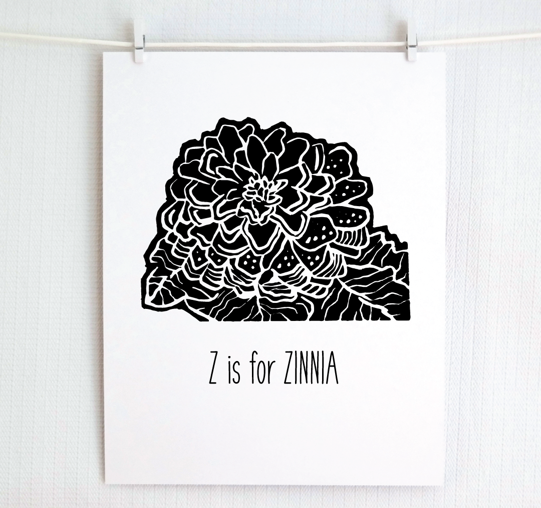 Z is for Zinnia: Farm Alphabet Letter Print