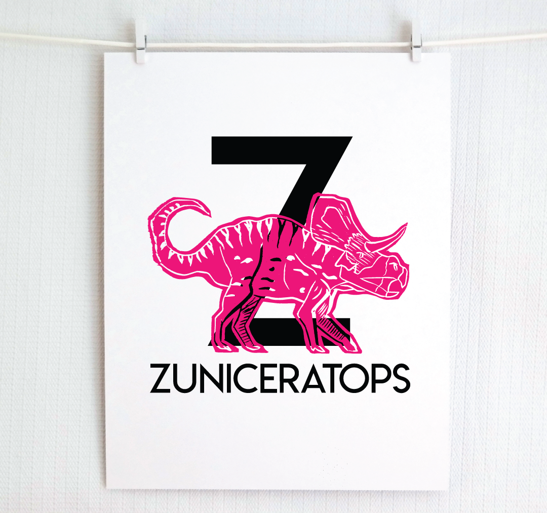 Z is for Zuniceratops Illustrated Print