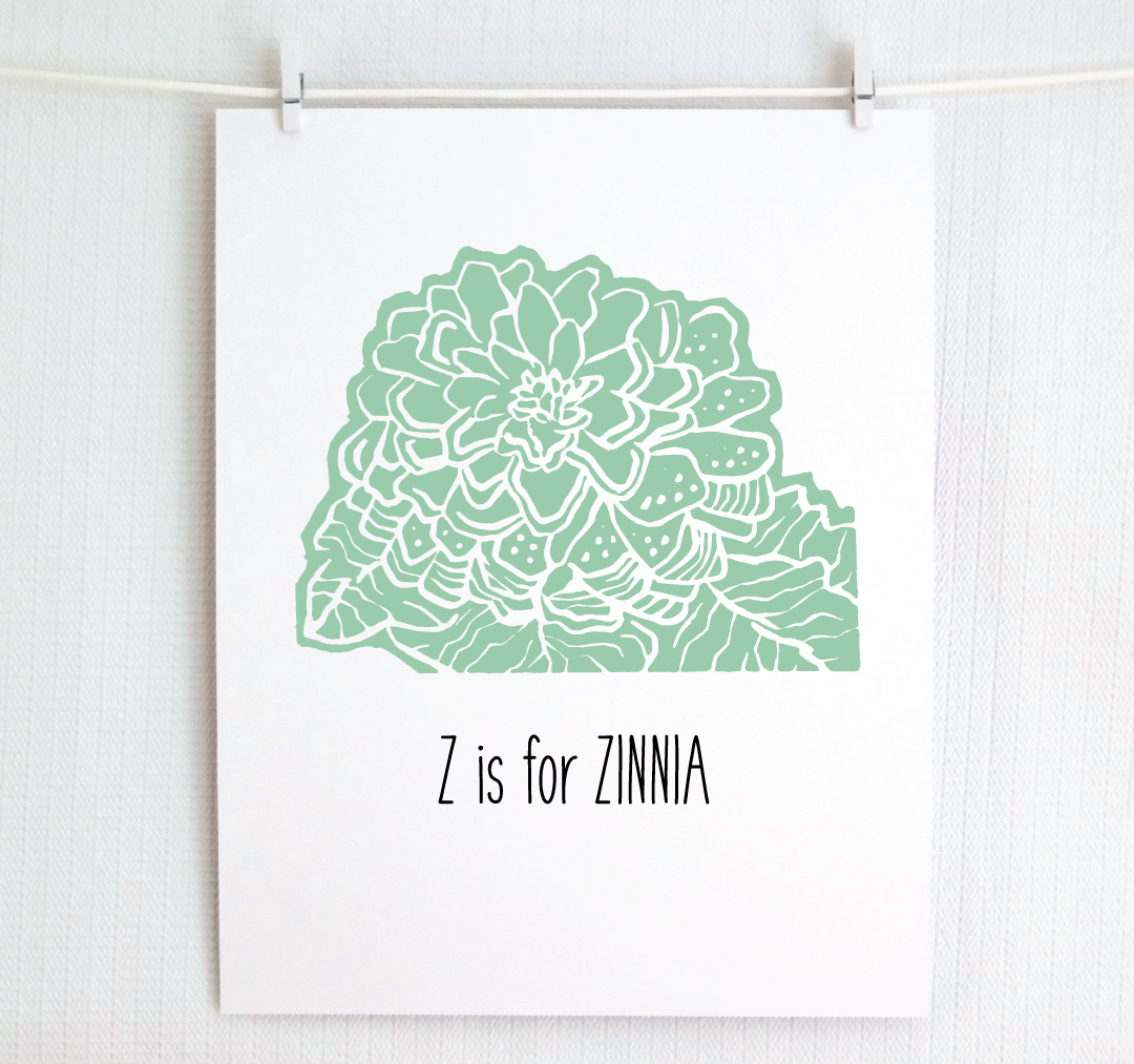 Z is for Zinnia: Farm Alphabet Letter Print