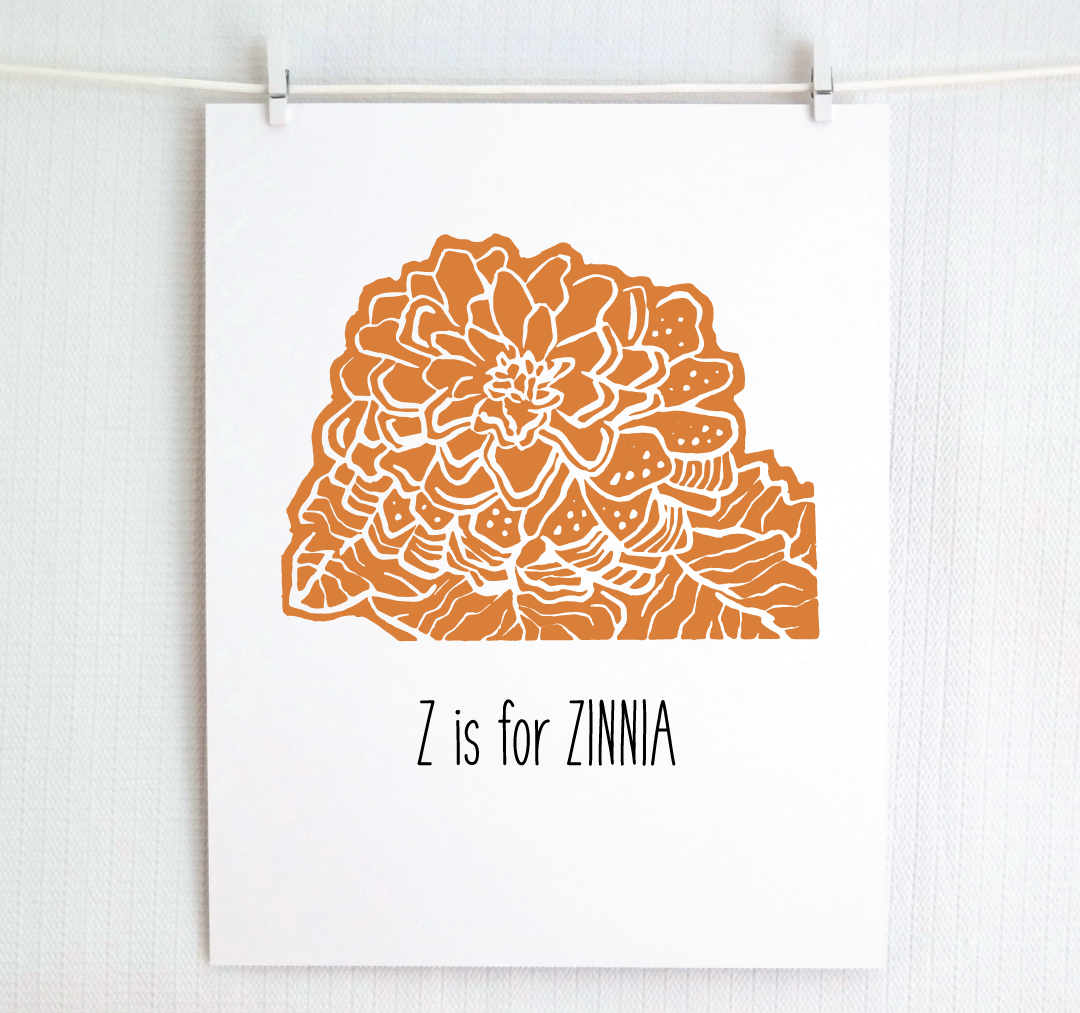 Z is for Zinnia: Farm Alphabet Letter Print